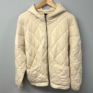 Target Wild Fable Cream Quilted Zip Up Hoodie XL